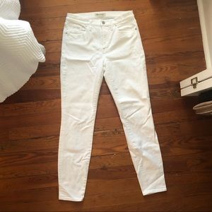 Madewell High Riser Skinny white jeans